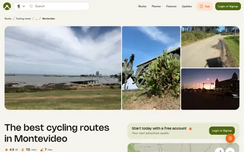 Screenshot of komoot.com/guide/2899426/cycling-in-montevideo