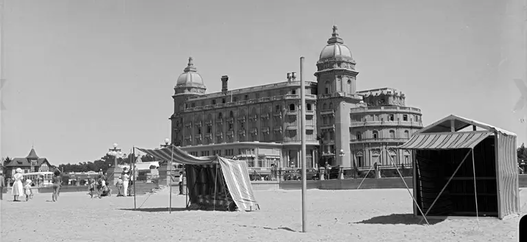 Hotel Carrasco and beach, historic panoramic photograph